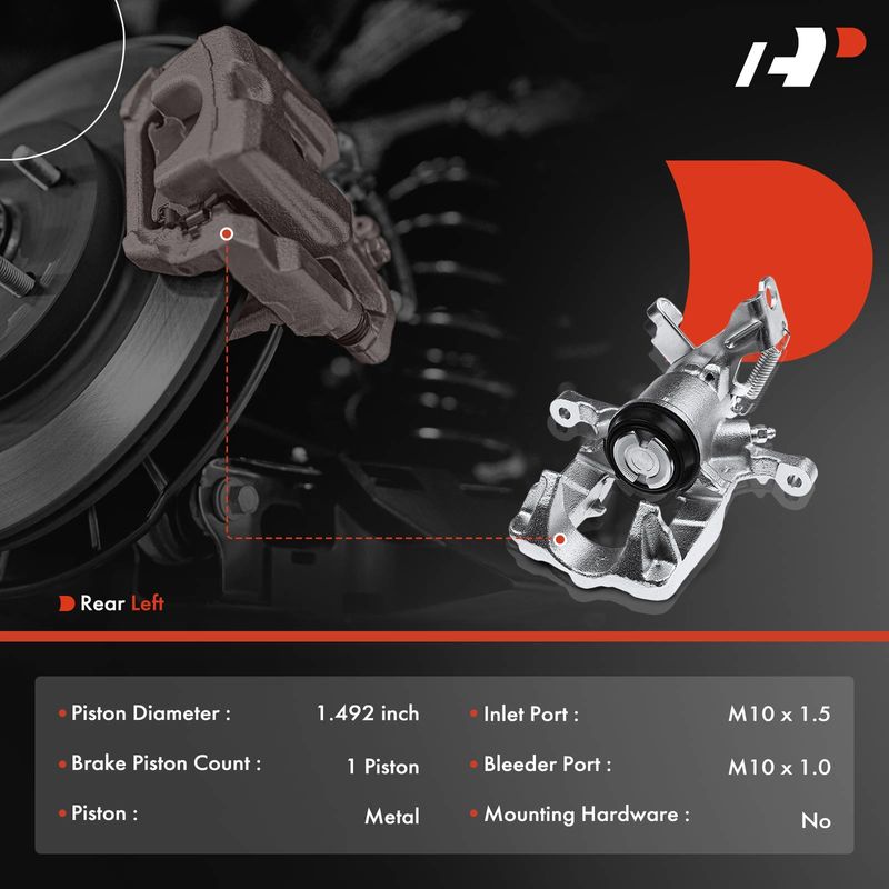 Rear Driver Brake Caliper for Chevy Cruze Volt 11-15 Cadillac ELR 14-16