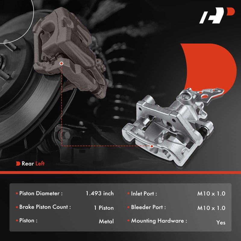 Rear Driver Brake Caliper with Bracket for Jaguar X-Type 2002-2005 2.5L 3.0L