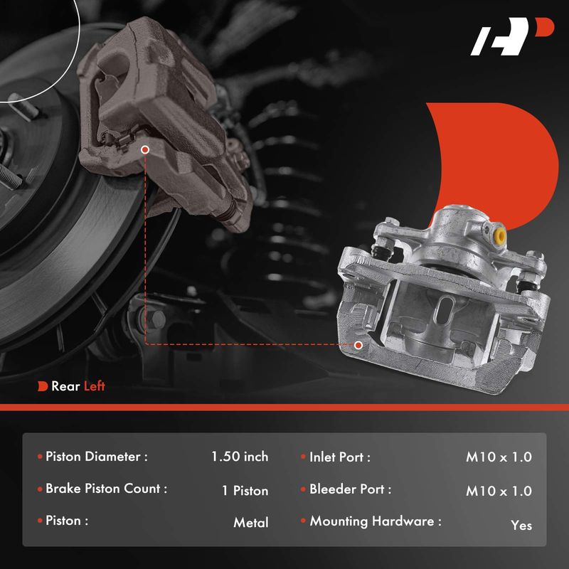 Rear Driver Brake Caliper with Bracket for Subaru Impreza Forester Crosstrek XV