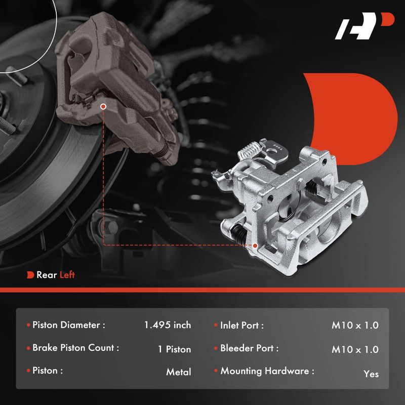 Rear Driver Brake Caliper with Bracket for Jaguar X-Type 05-08