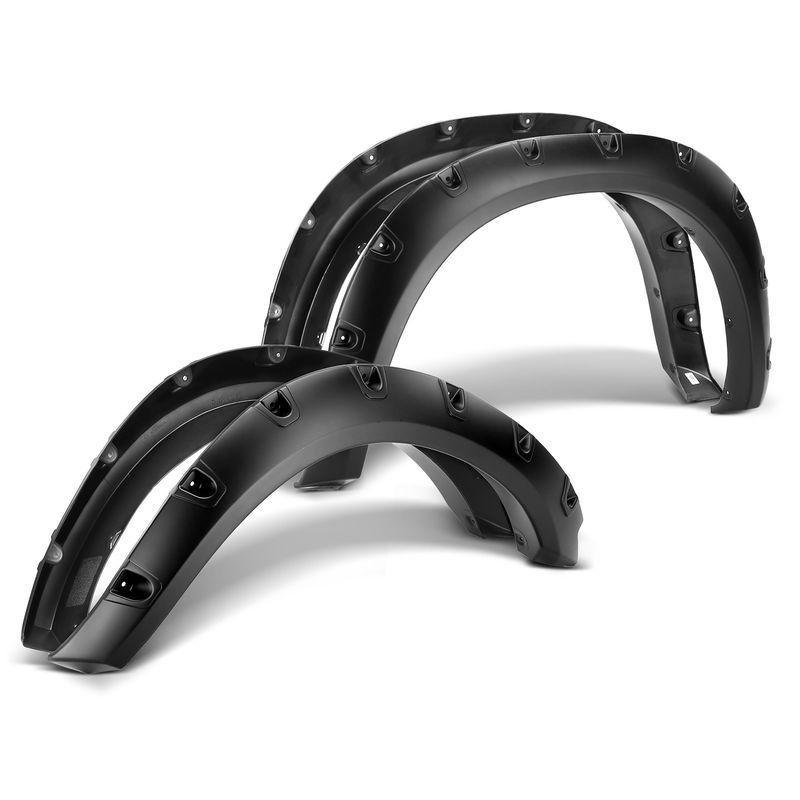 4x Front & Rear Pocket Style Shiny Fender Flare for Dodge Ram 1500 2009-2018
