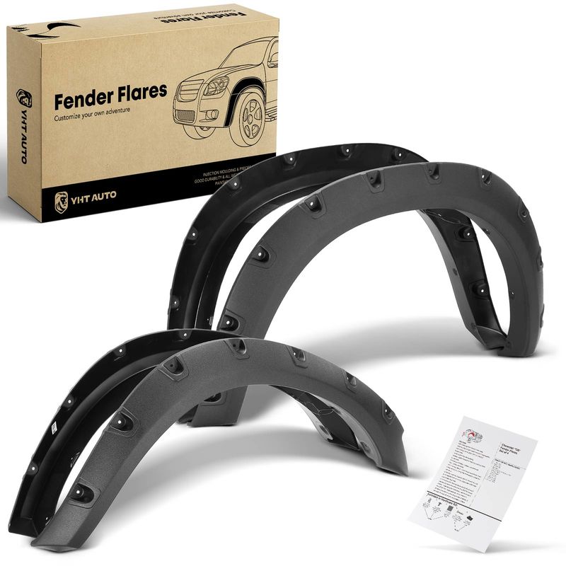 4x Front & Rear Pocket Style Textured Fender Flare for Dodge Ram 2500 3500 11-17
