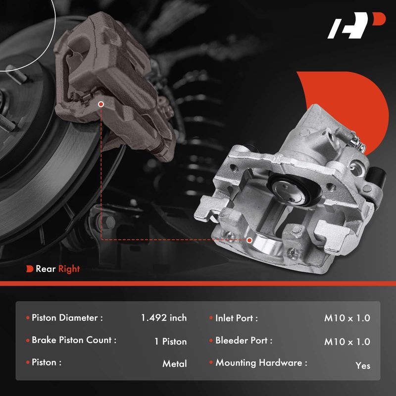 Rear Driver Brake Caliper with Bracket for Mazda 3 3 Sport L4 2.0L 2010-2013