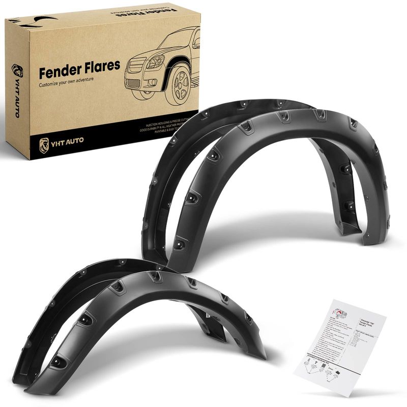 4x Front & Rear Pocket Style Shiny Fender Flare for Dodge Ram 2500 3500 11-17
