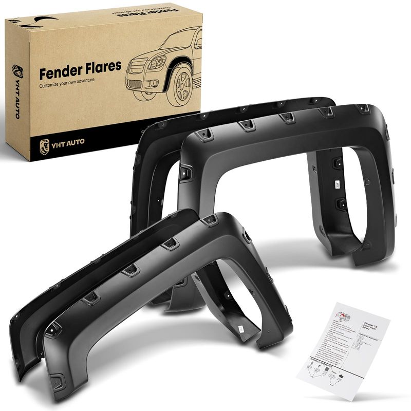 4x Pocket Style Fender Flare for Chevy Silverado 2500 HD 14-18 78.8/97.6/97.8 bed