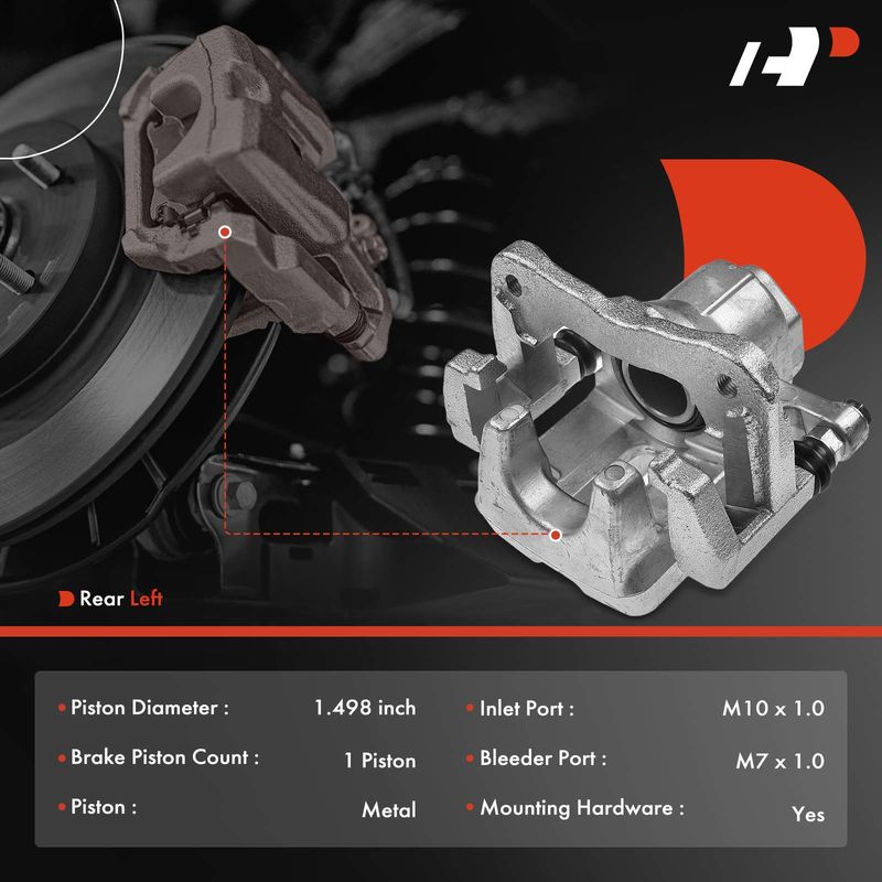 Rear Driver Brake Caliper with Bracket for Pontiac Vibe 2009-2010 Toyota Matrix