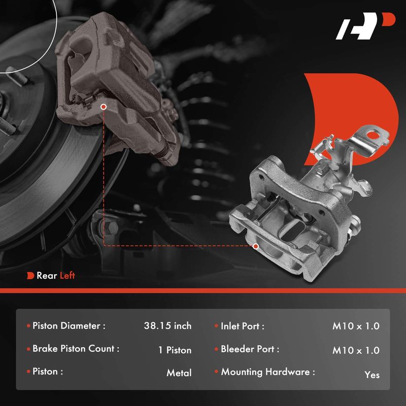Rear Driver Brake Caliper with Bracket for Toyota Matrix 2009-2013 Pontiac Vibe