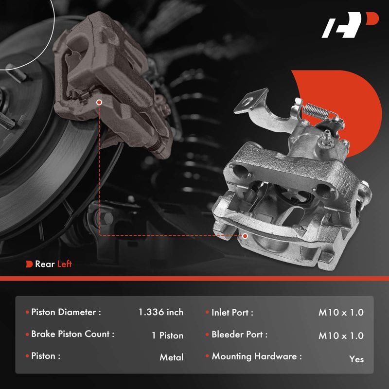 Rear Driver Brake Caliper with Bracket for Toyota Yaris 2012-2018 SE Model