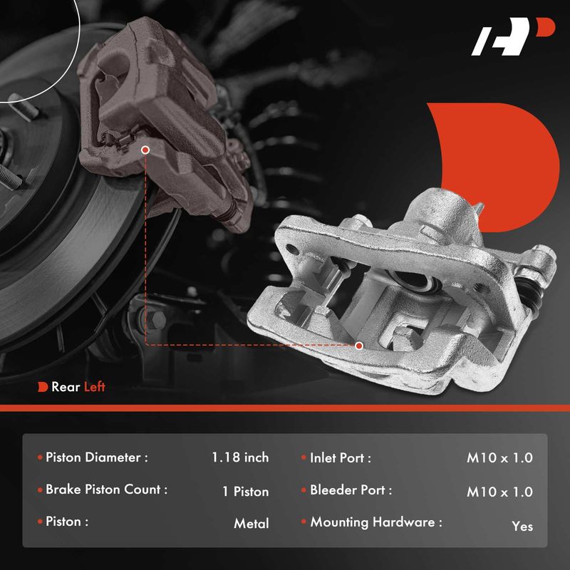 Rear Driver Brake Caliper with Bracket for Kia Soul 2010-2013 1.6L 2.0L