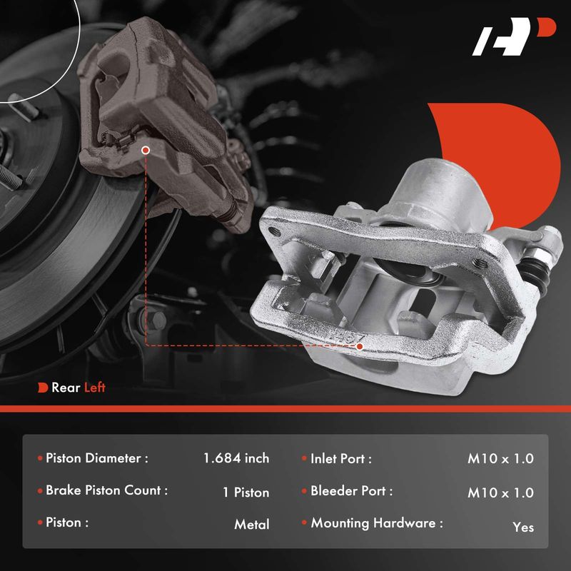 Rear Driver Brake Caliper with Bracket for Hyundai Santa Fe Kia Sorento
