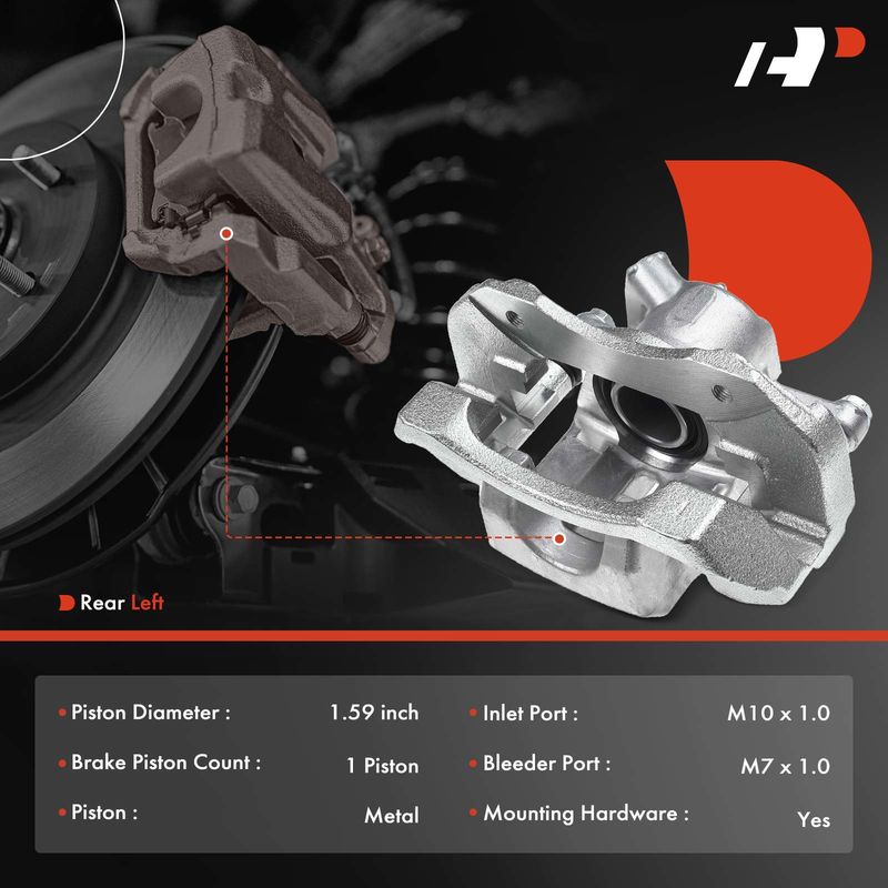Rear Driver Brake Caliper with Bracket for Toyota Prius V 2012-2017 1.8L