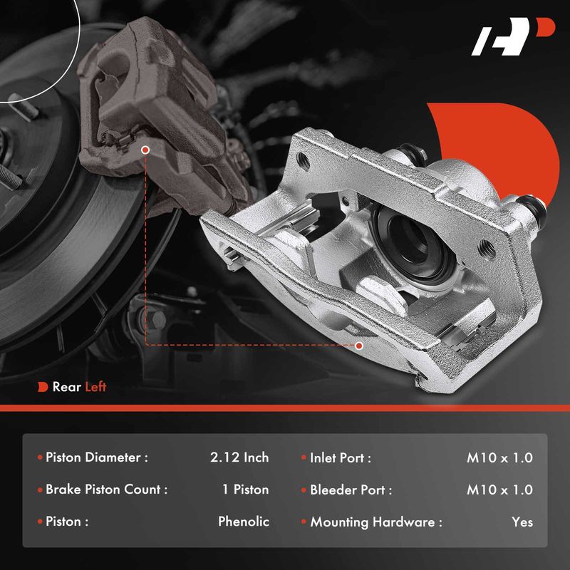 Rear Driver Brake Caliper with Bracket for Dodge Durango Ram 1500 Van 2003