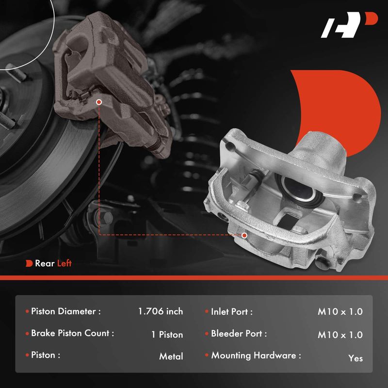Rear Driver Brake Caliper with Bracket for Toyota Land Cruiser Lexus LX570 08-15