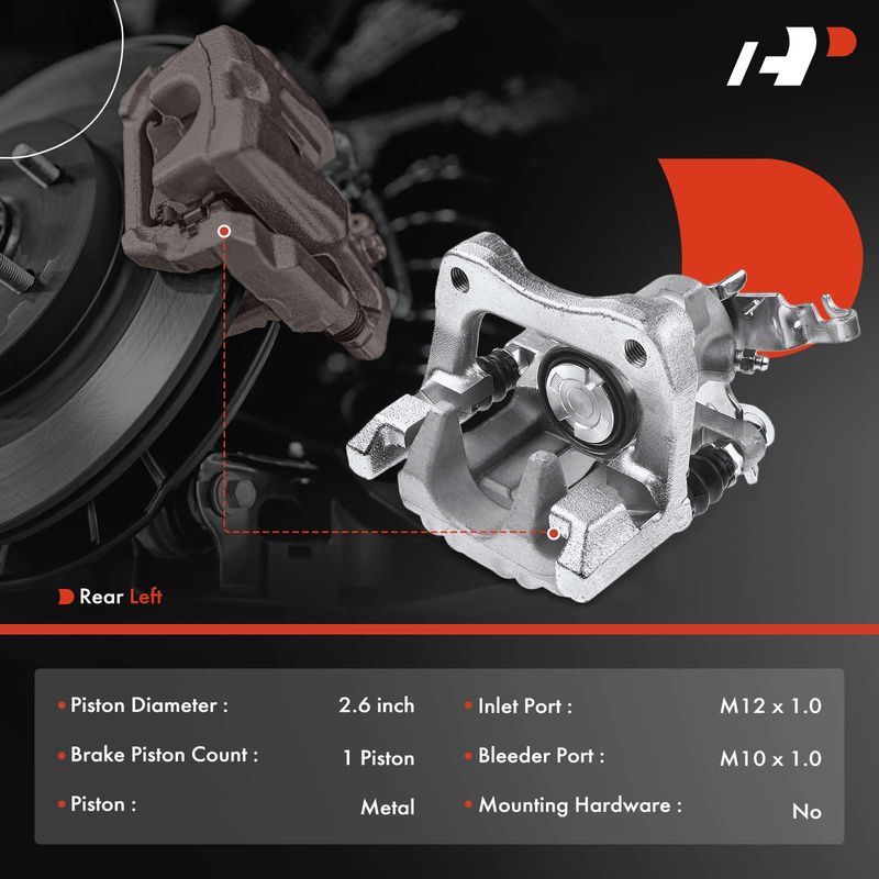 Rear Driver Brake Caliper w/ Bracket for Volkswagen Beetle 2013-2019 Golf Jetta