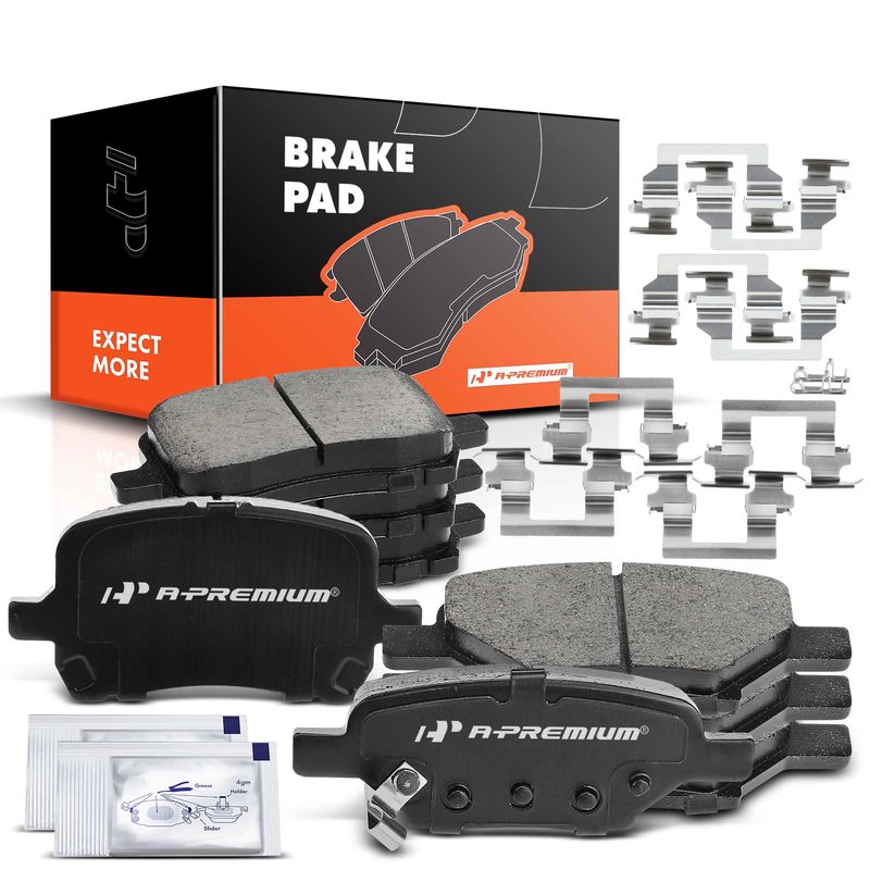 8pcs Front & Rear Ceramic Brake Pads with Sensor for Chevrolet Malibu 04-12 Cobalt Pontiac Saturn