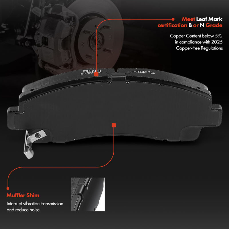 Front Ceramic Brake Pads for Honda Ridgeline 2012-2014 Acura TLX 2015-2020