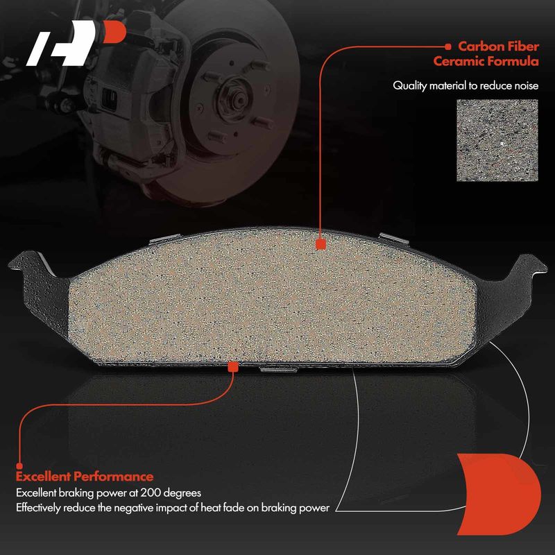 4pcs Front Driver & Passenger Ceramic Brake Pads with Sensor for Chrysler Cirrus 1995-2000 Dodge Sebring Plymouth