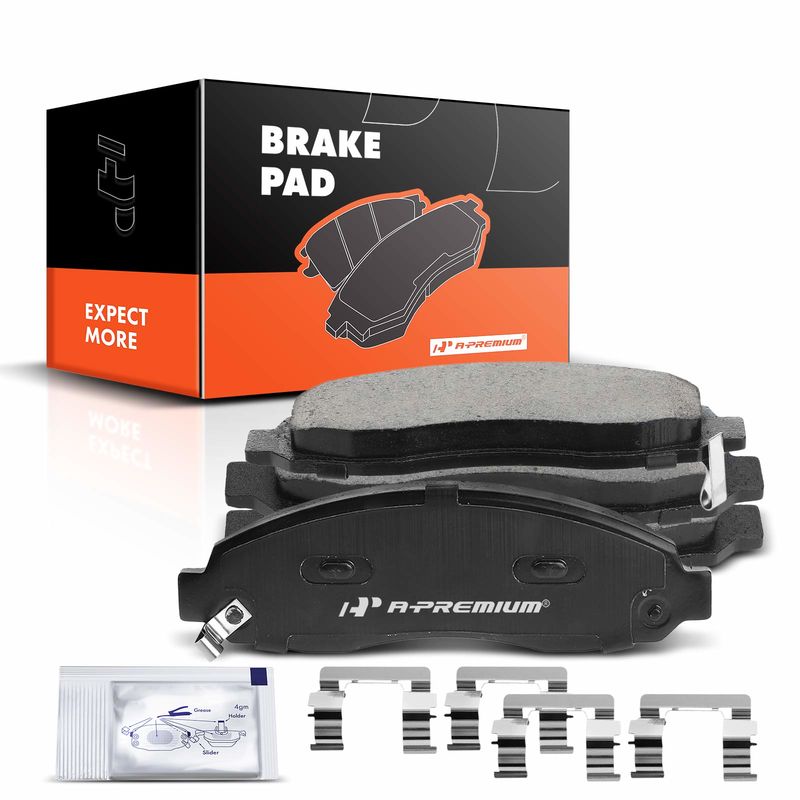 4pcs Front Driver & Passenger Ceramic Brake Pads with Sensor for Dodge Dakota 2003-2004 3.7L 4.7L 3.9L 5.9L