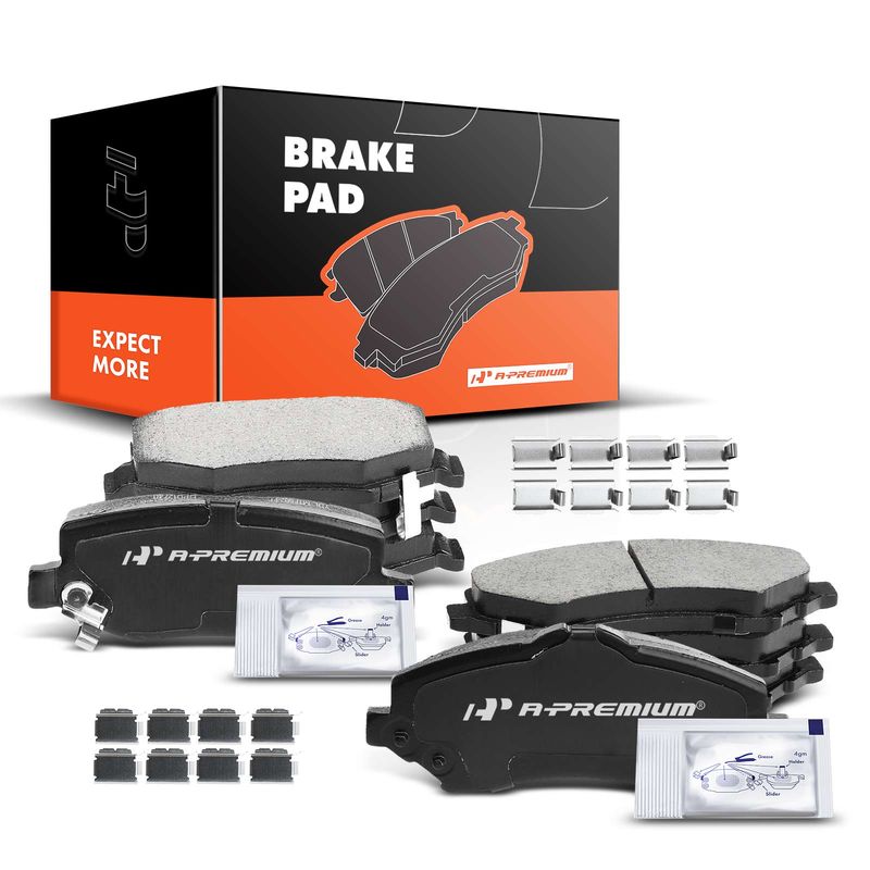 8pcs Front & Rear Ceramic Brake Pads with Sensor for Dodge Nitro 07-11 Jeep Liberty Wrangler JK