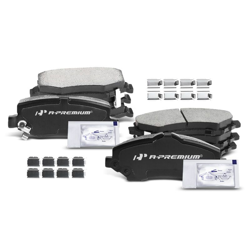 8pcs Front & Rear Ceramic Brake Pads with Sensor for Dodge Nitro 07-11 Jeep Liberty Wrangler JK