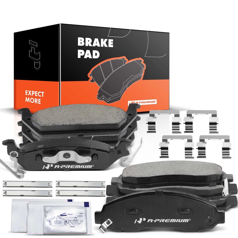 8pcs Front & Rear Ceramic Brake Pads with Sensor for Dodge Dakota 2003-2004 3.7L 4.7L 3.9L 5.9L