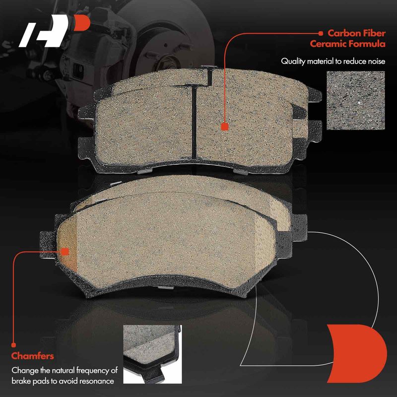 8pcs Front & Rear Ceramic Brake Pads with Sensor for Chevrolet Impala Buick Regal Cadillac Olds