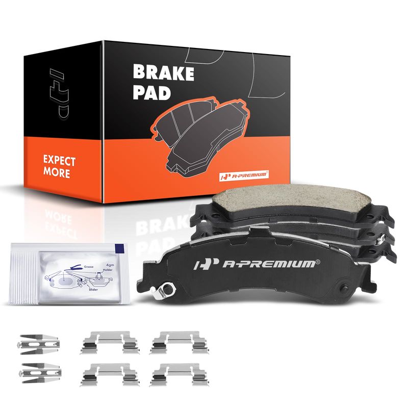 4pcs Rear Driver & Passenger Ceramic Brake Pads with Sensor for Chevrolet Silverado 1500 GMC Sierra 1500 Cadillac