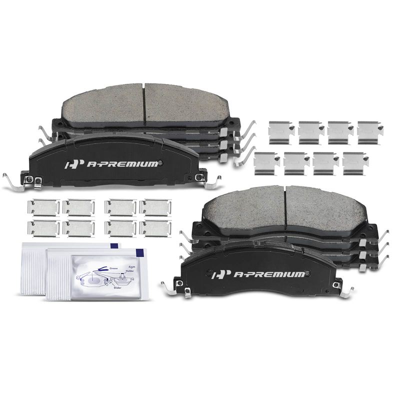 8pcs Front & Rear Ceramic Brake Pads with Sensor for Dodge Ram 2500 3500 09-10 Ram 1500 2500 3500