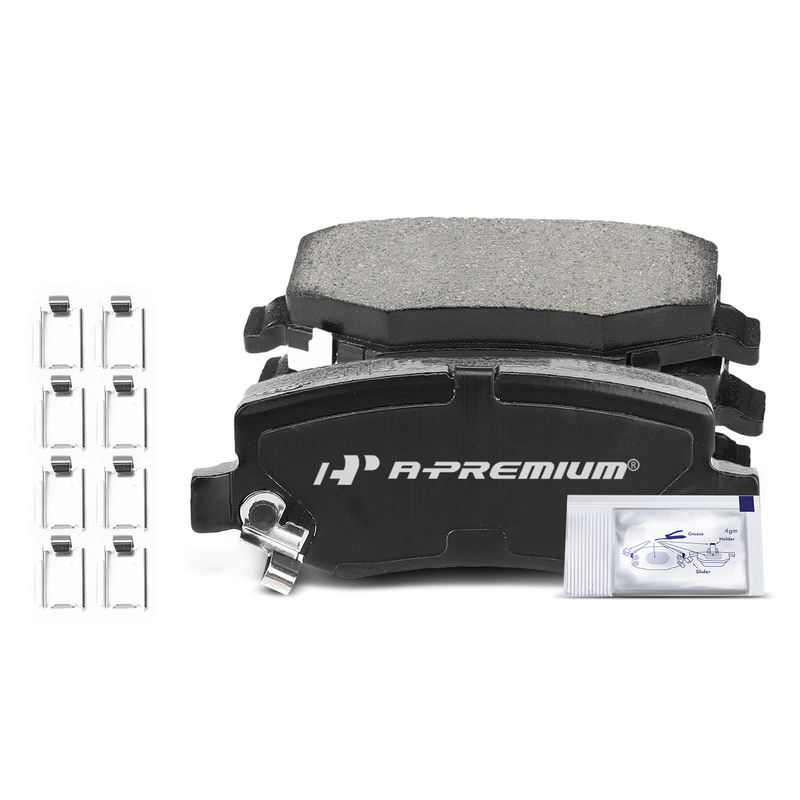 4pcs Rear Driver & Passenger Ceramic Brake Pads with Sensor for Dodge Nitro 2007-2011 Jeep Liberty 08-12 Wrangler JK