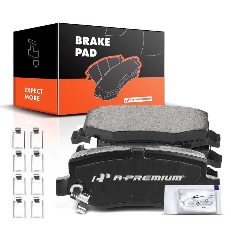 4pcs Rear Driver & Passenger Ceramic Brake Pads with Sensor for Dodge Nitro 2007-2011 Jeep Liberty 08-12 Wrangler JK