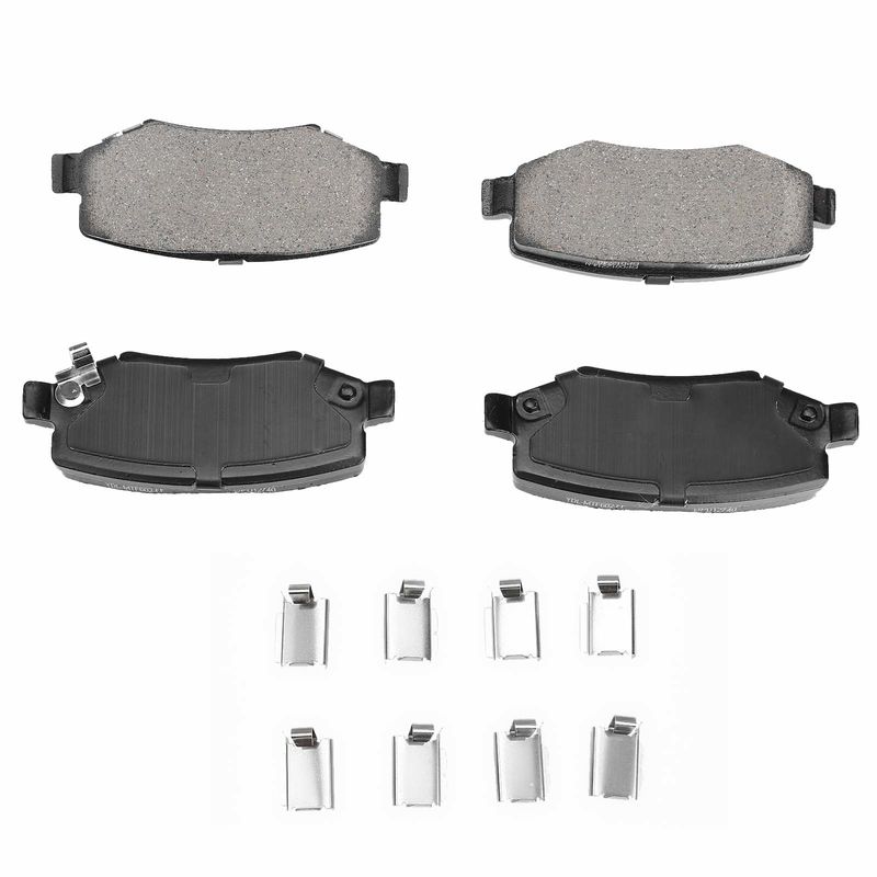 4pcs Rear Driver & Passenger Ceramic Brake Pads with Sensor for Dodge Nitro 2007-2011 Jeep Liberty 08-12 Wrangler JK