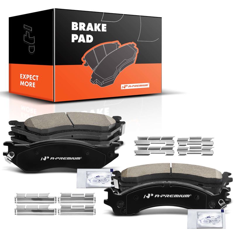 8pcs Front & Rear Ceramic Brake Pads with Sensor for Dodge Ram 2500 Ram 3500 2001 2002