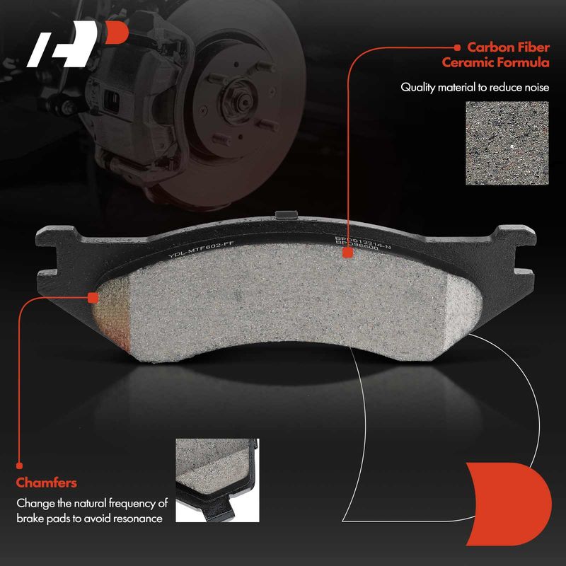 4pcs Front Driver & Passenger Ceramic Brake Pads  for Dodge Ram 1500 Durango 2003-2006 Ram 1500 Van 4WD