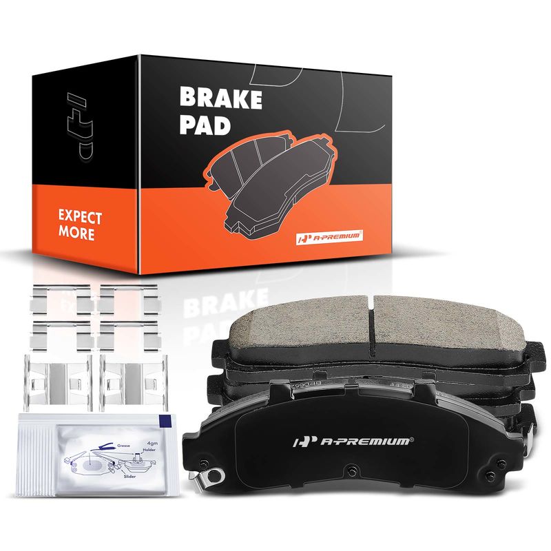 4pcs Front Driver & Passenger Ceramic Brake Pads with Sensor for Ford Explorer 1995-2001 Mazda B2500 98-01 Mercury