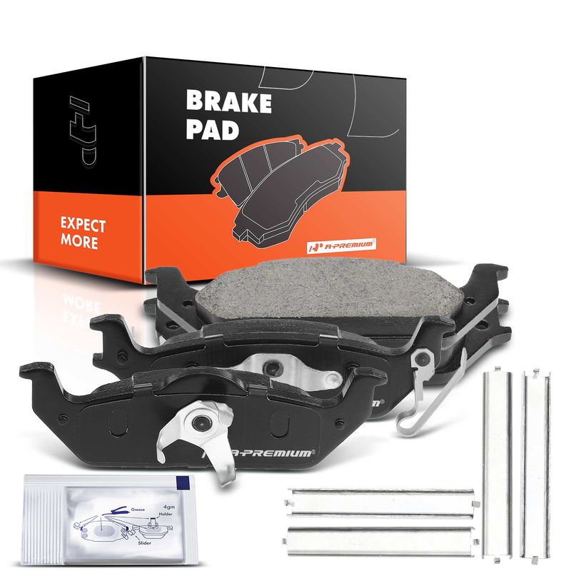 4pcs Rear Driver & Passenger Ceramic Brake Pads with Sensor for Ford F-150 2004-2011 Lincoln Mark LT 2006 2007 2008