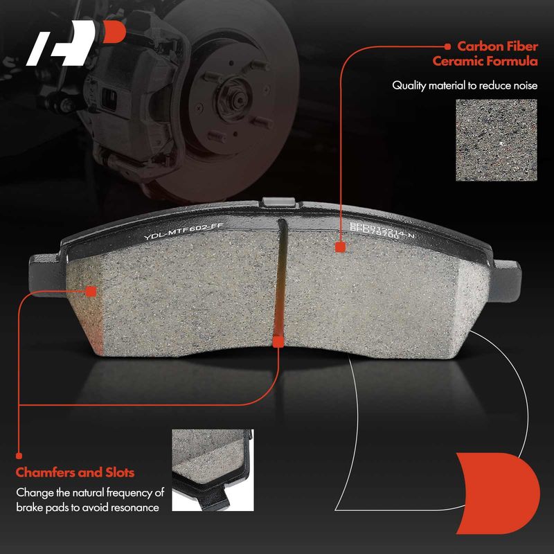 4pcs Rear Driver & Passenger Ceramic Brake Pads  for Ford Excursion 00-05 F-250 F-350 Super Duty 99-04