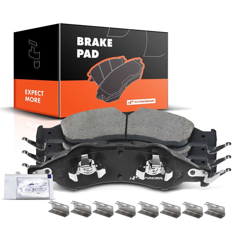 4pcs Front Driver & Passenger Ceramic Brake Pads with Sensor for Ford Expedition Lincoln Navigator 2007-2009