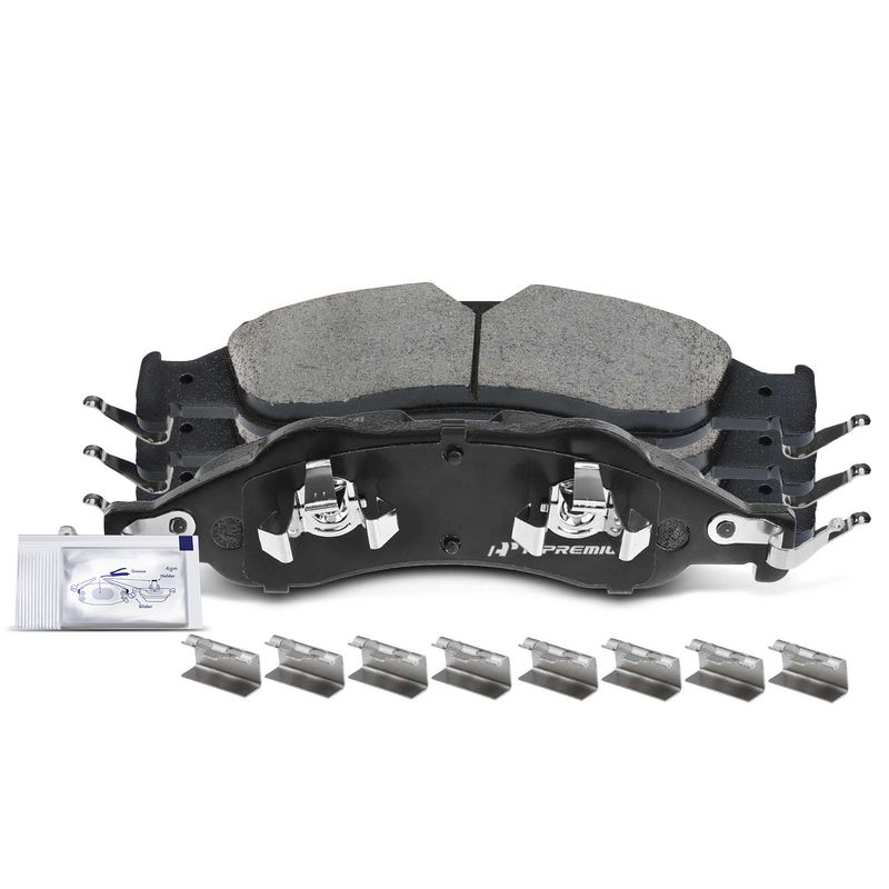 4pcs Front Driver & Passenger Ceramic Brake Pads with Sensor for Ford Expedition Lincoln Navigator 2007-2009