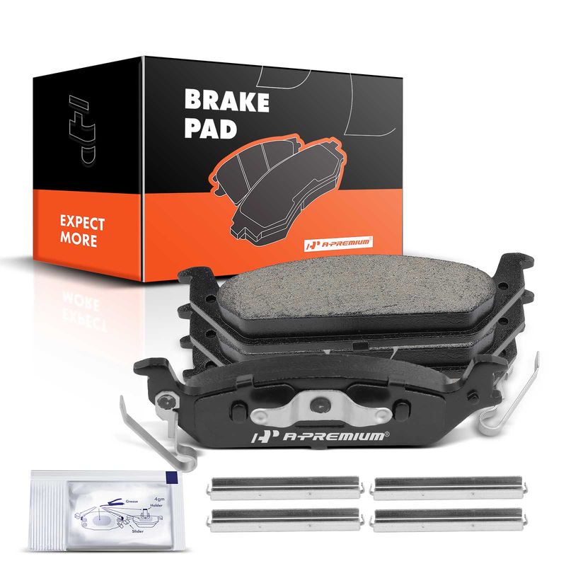 4pcs Rear Driver & Passenger Ceramic Brake Pads with Sensor for Dodge Dakota 2003-2004 3.7L 4.7L 3.9L 5.9L