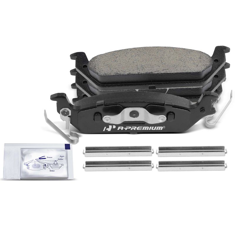 4pcs Rear Driver & Passenger Ceramic Brake Pads with Sensor for Dodge Dakota 2003-2004 3.7L 4.7L 3.9L 5.9L