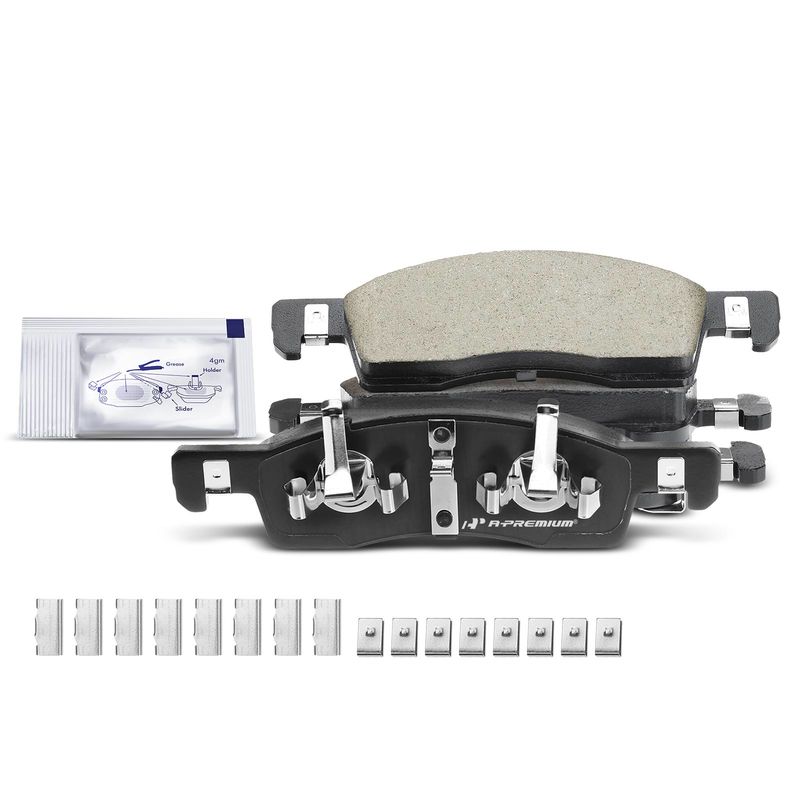 4pcs Front Driver & Passenger Ceramic Brake Pads with Sensor for Ford Expedition 03-06 Lincoln Navigator 4.6L 5.4L