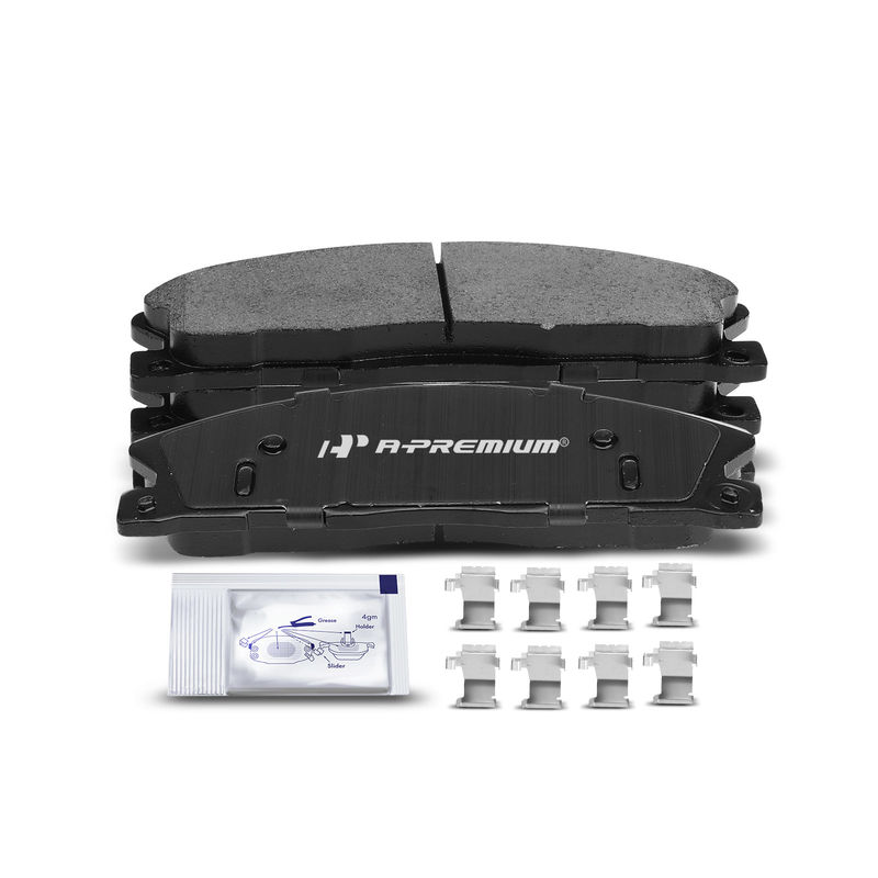 4pcs Front Driver & Passenger Ceramic Brake Pads with Sensor for Ford Explorer Flex Taurus 2013-2019 Lincoln MKS MKT