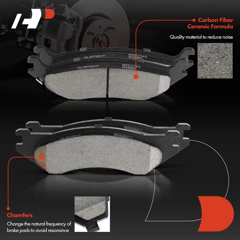 8pcs Front & Rear Ceramic Brake Pads  for Dodge Ram 1500 2002-2005 Durango 2003-2006