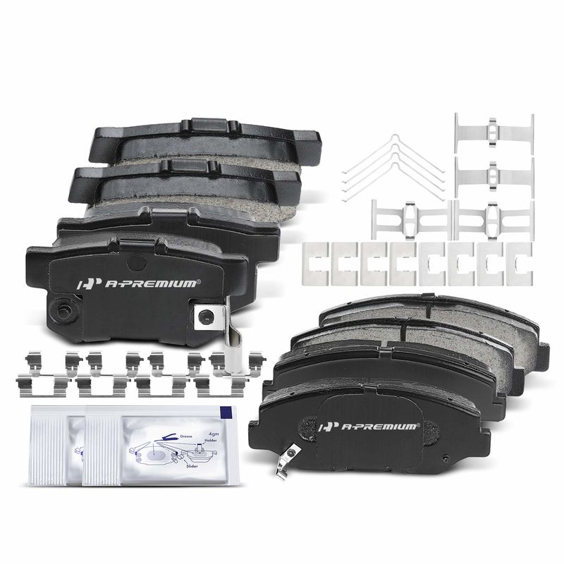 8pcs Front & Rear Ceramic Brake Pads with Sensor for Honda Accord 03-07 Civic 12-15 Acura ILX