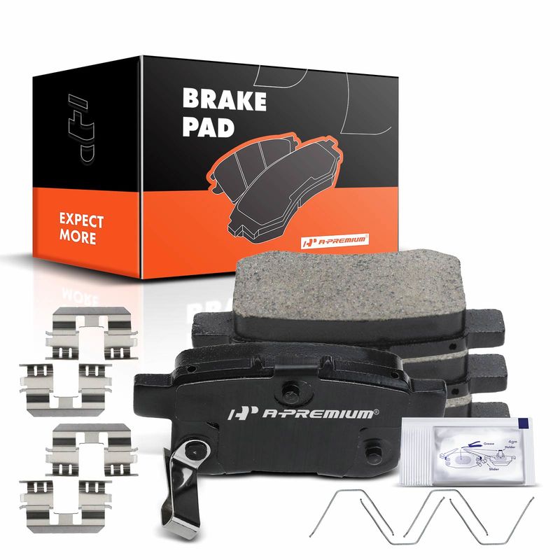 4pcs Rear Driver & Passenger Ceramic Brake Pads with Sensor for Honda Accord 2008-2017 Acura TSX 2009-2014