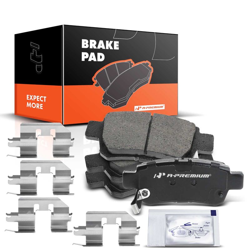 4pcs Rear Driver & Passenger Ceramic Brake Pads with Sensor for Honda Odyssey 2005 2006 2007 2008 2009 2010 V6 3.5L