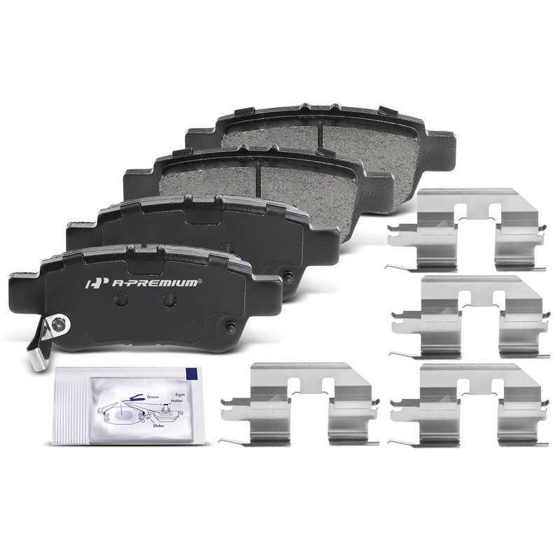 4pcs Rear Driver & Passenger Ceramic Brake Pads with Sensor for Honda Odyssey 2005 2006 2007 2008 2009 2010 V6 3.5L