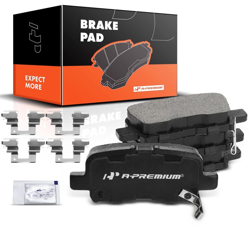 4pcs Rear Driver & Passenger Ceramic Brake Pads with Sensor for Honda Odyssey 2002-2004 Pilot Acura MDX 01-06
