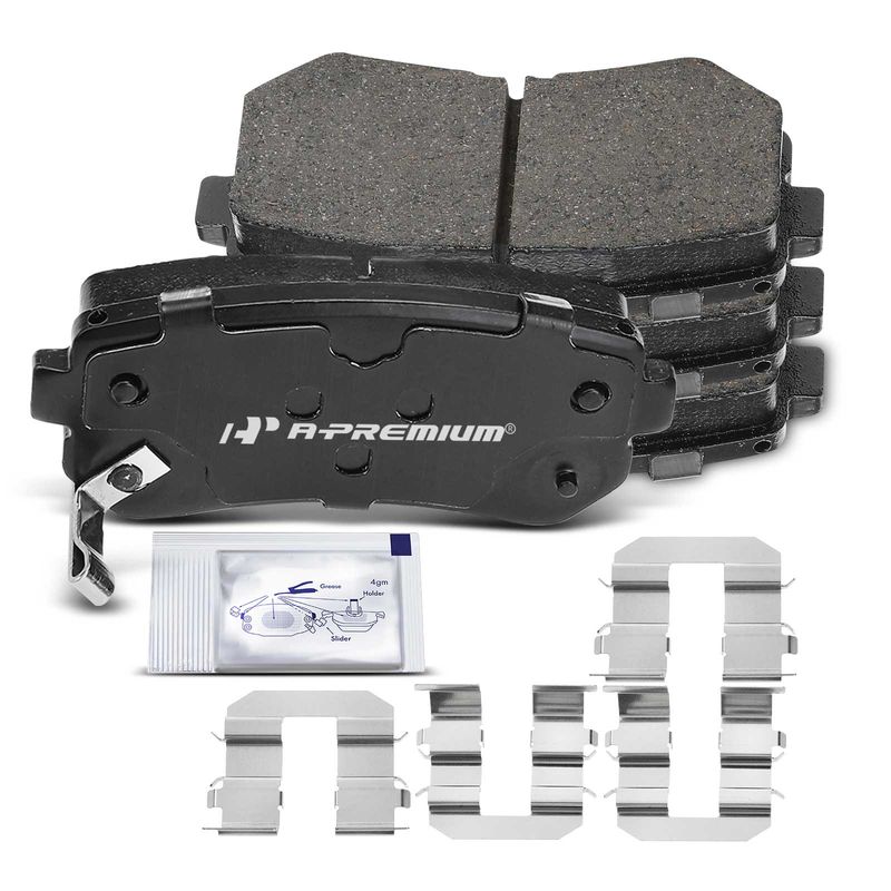 4pcs Rear Driver & Passenger Ceramic Brake Pads with Sensor for Hyundai Elantra Sonata Tucson Kia Sportage Cadenza