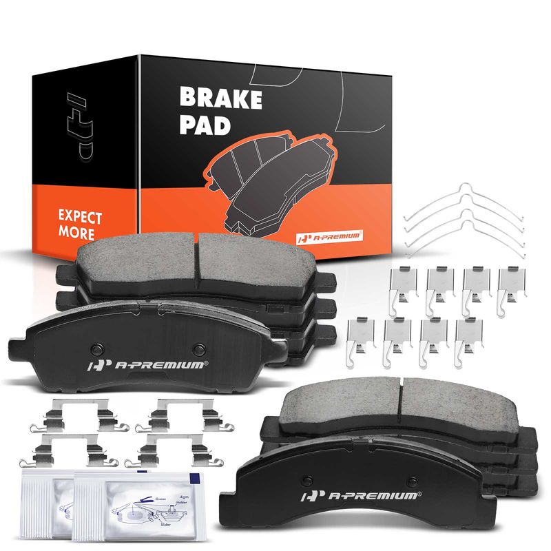 8pcs Front & Rear Ceramic Brake Pads  for Ford Excursion 00-05 F-250 F-350 Super Duty